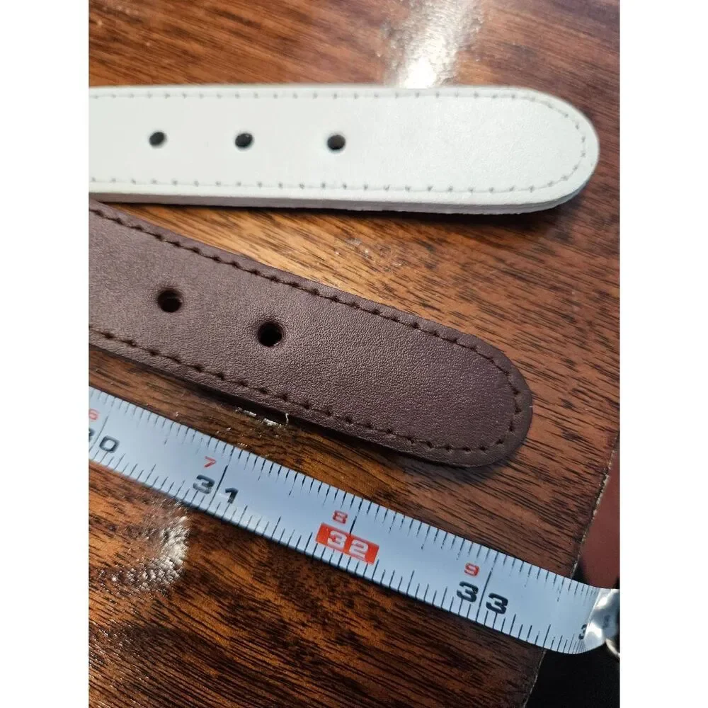 Set of 2 Cloth Braided Belts Tan and White Womens size Large